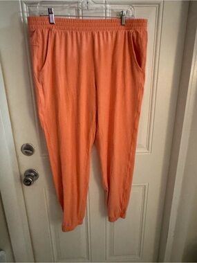 Women’s Orange Pull-On Jogger Pants with Elastic Waist